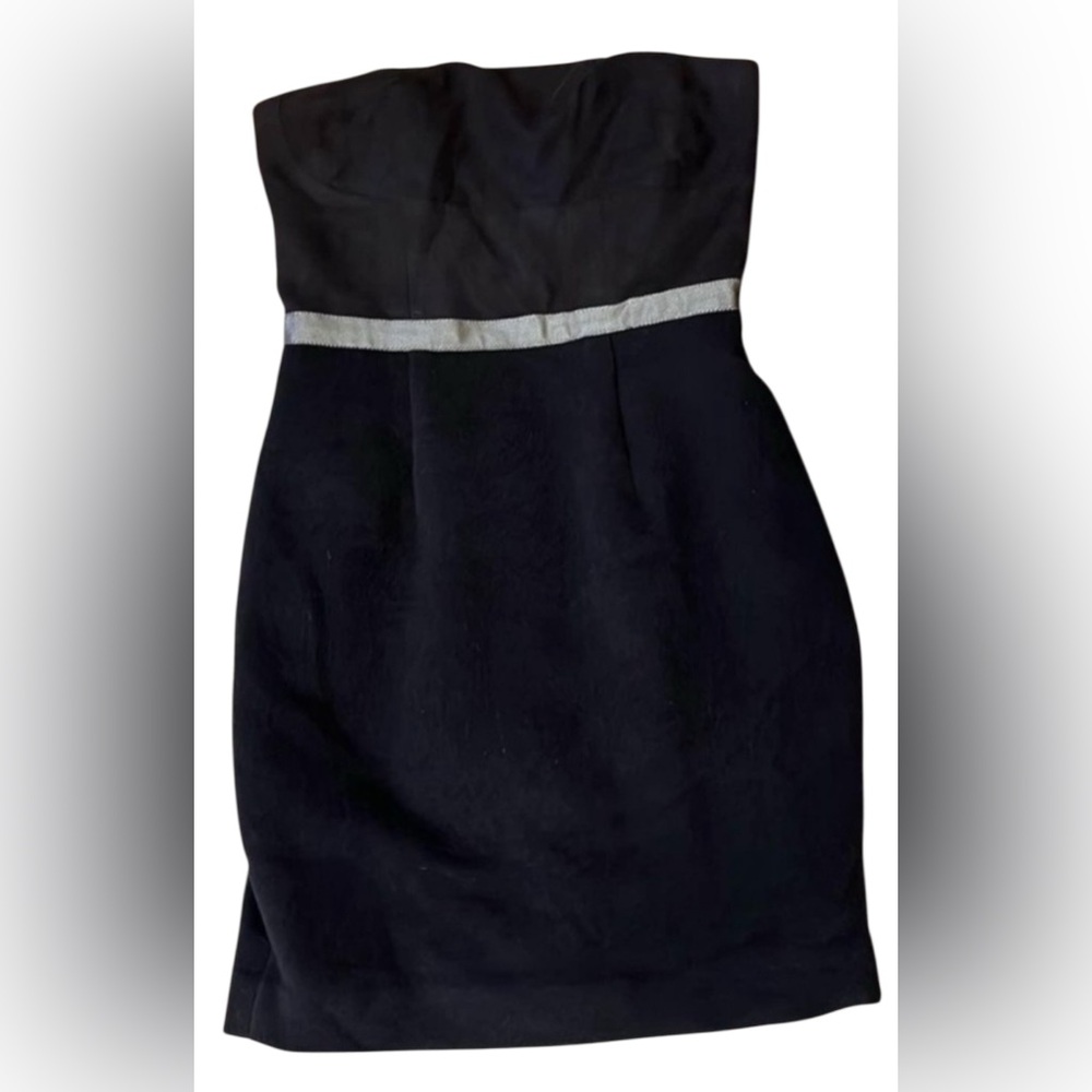 BCBGeneration Sz 2 Black Dress w/Gray Accent - Picture 3 of 8